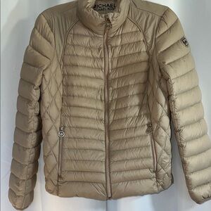 Michael Kors Women's Rose Beige Puffer Coat